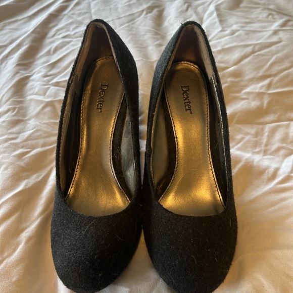 Dexter dark charcoal felt wedge shoes - Picture 2 of 3